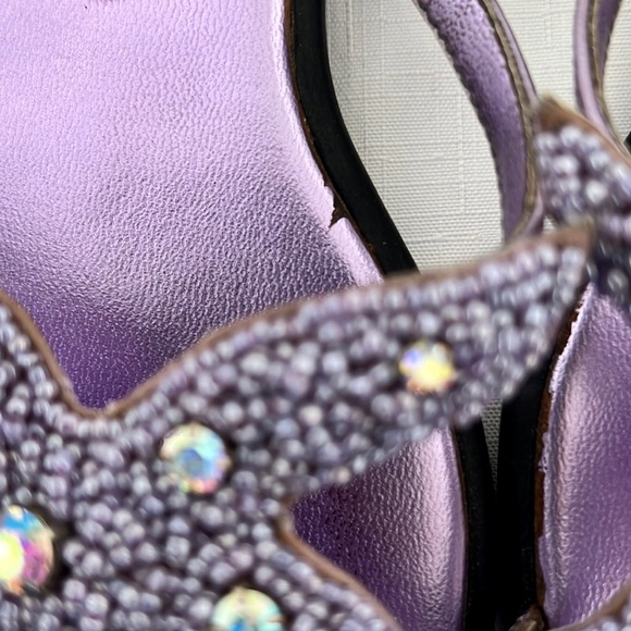 Beverly Feldman~Metallic Lavender Starfish Sandals - Picture 7 of 13